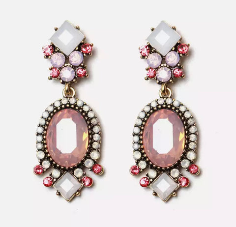 Small pink drop earring