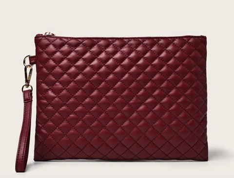 Burgundy clutch bag