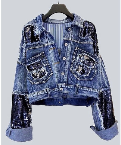 Sequin Cropped Jacket